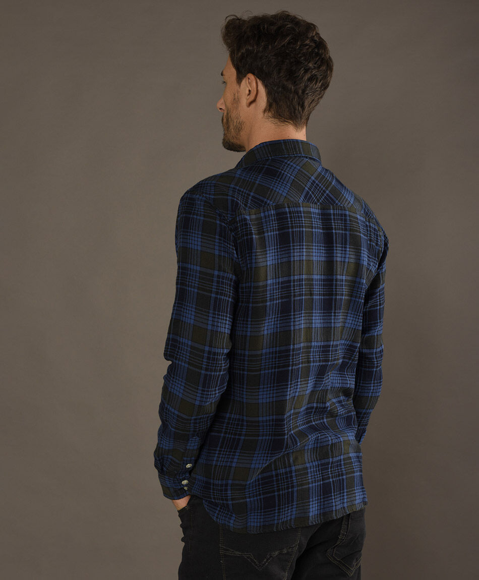 Camisa tart&aacute;n manga larga