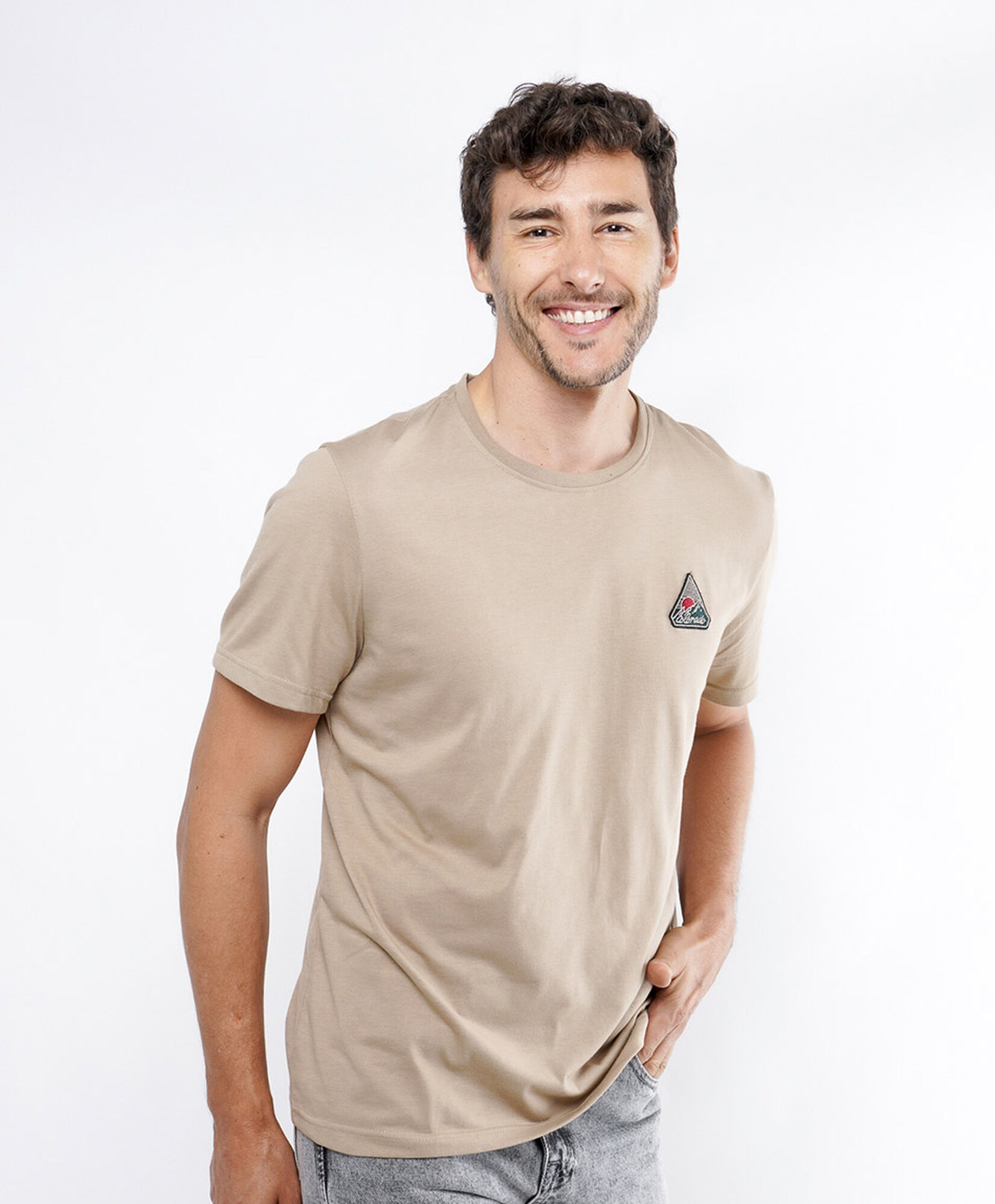 Polera hombre lisa mini print Polera hombre lisa mini print