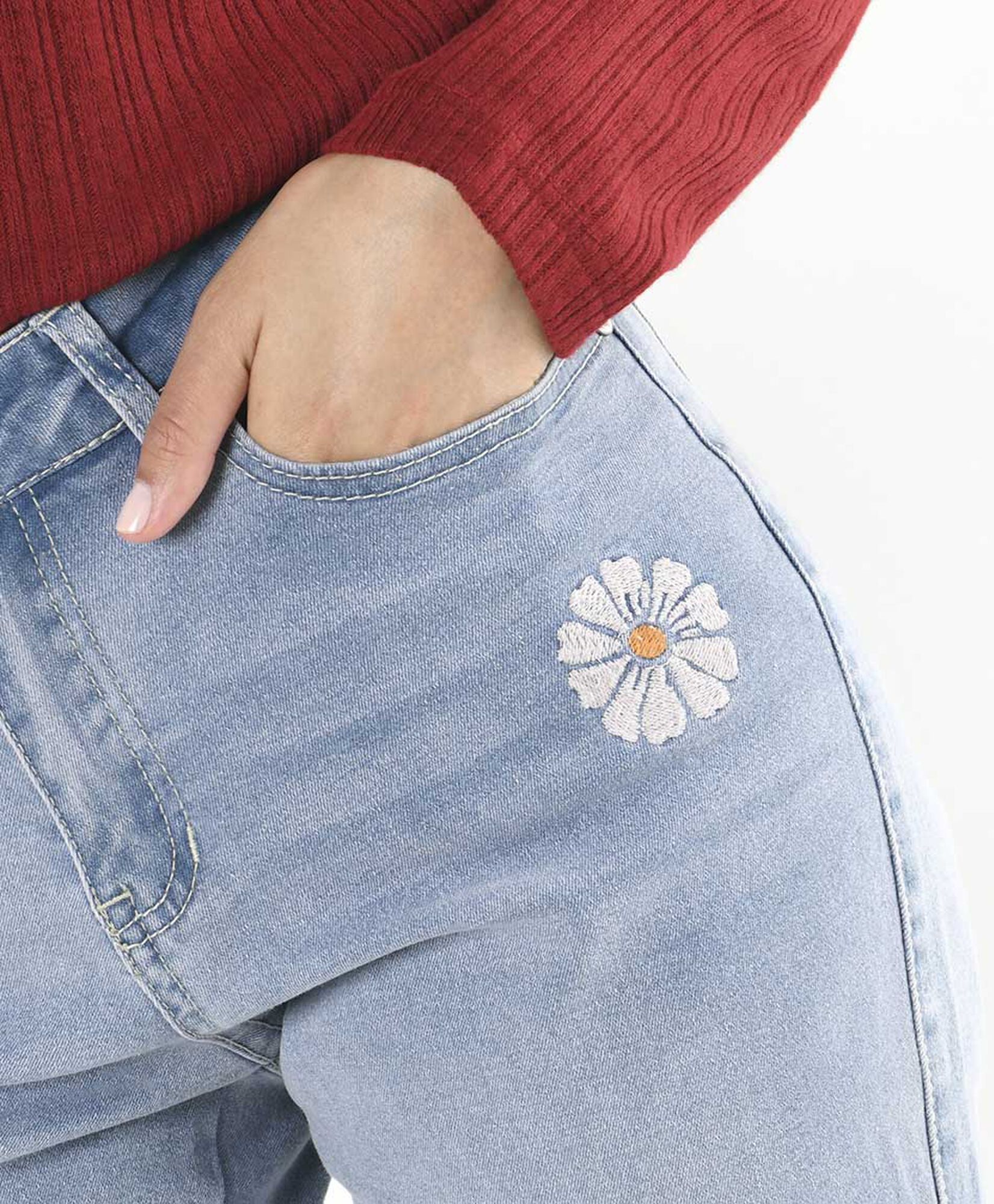 Jeans mujer print flor flare Jeans mujer print flor flare