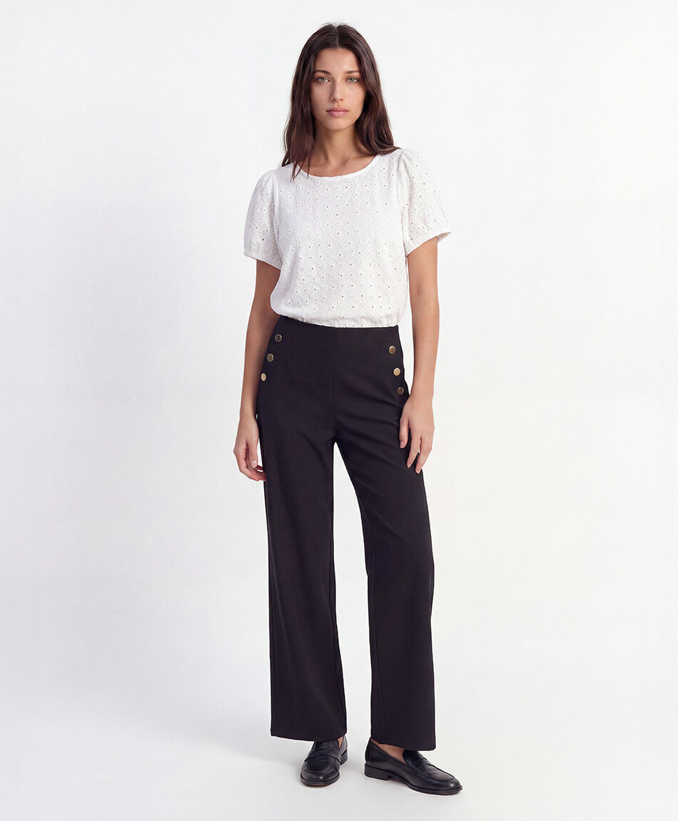 Pantal&oacute;n mujer botones dorados