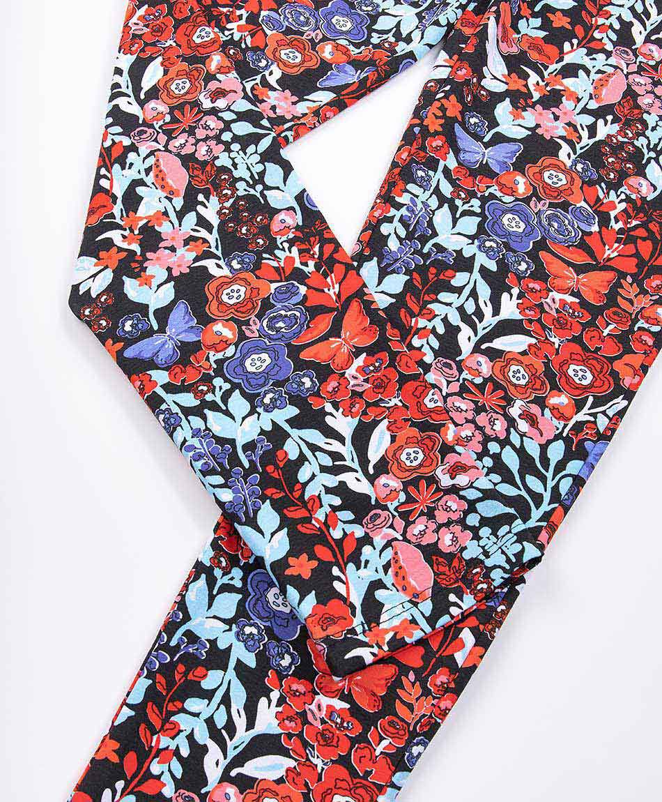 Pack 2 leggins ni&ntilde;a floreada color