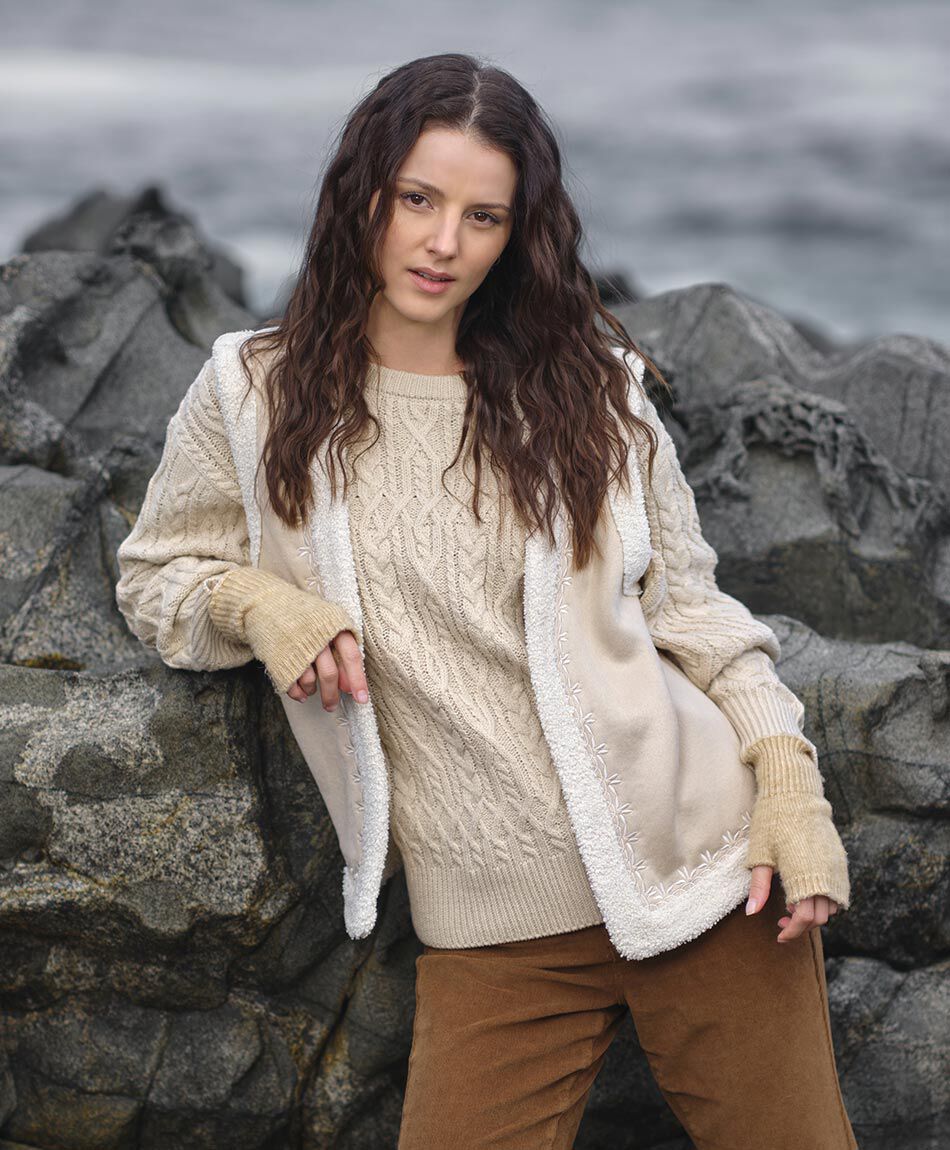 Sweater mujer trenzas