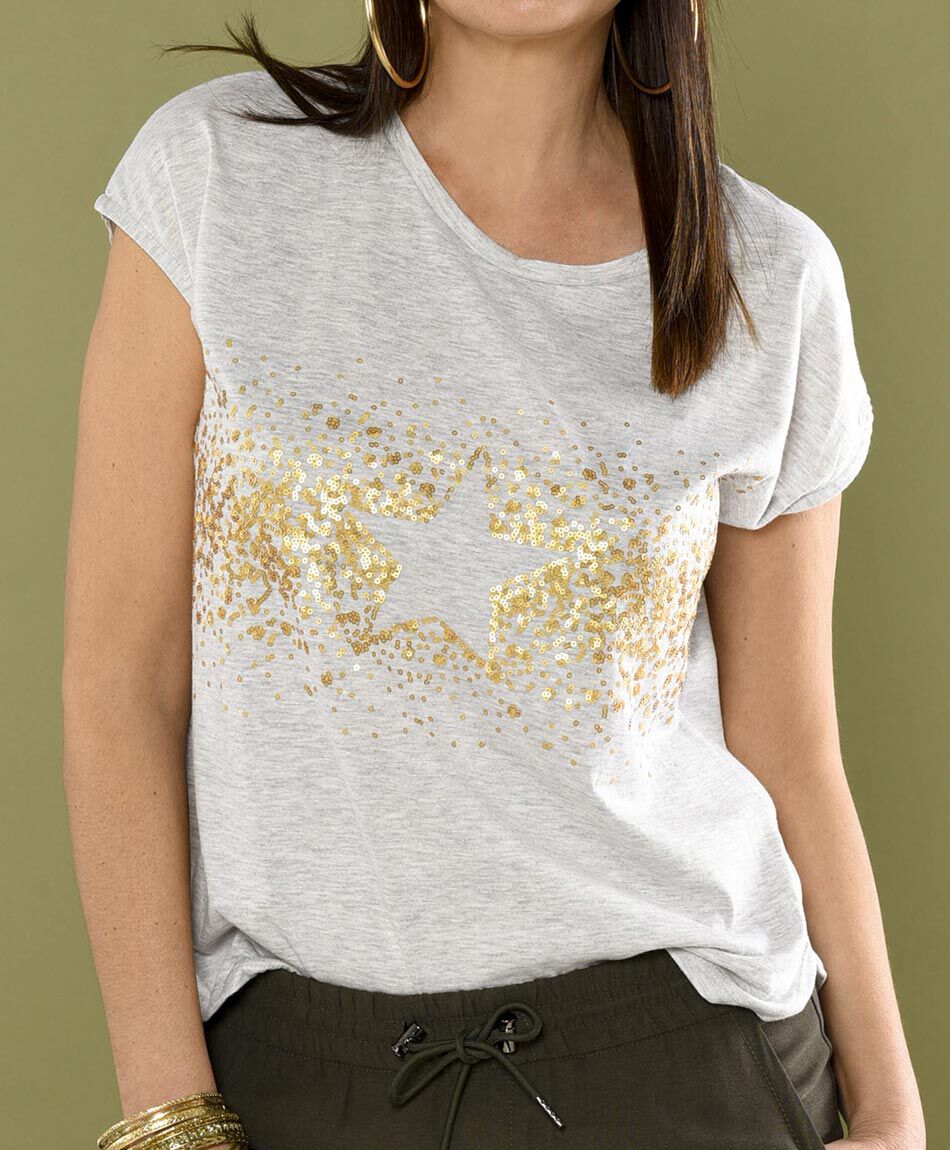 Polera manga mini cuello redondo