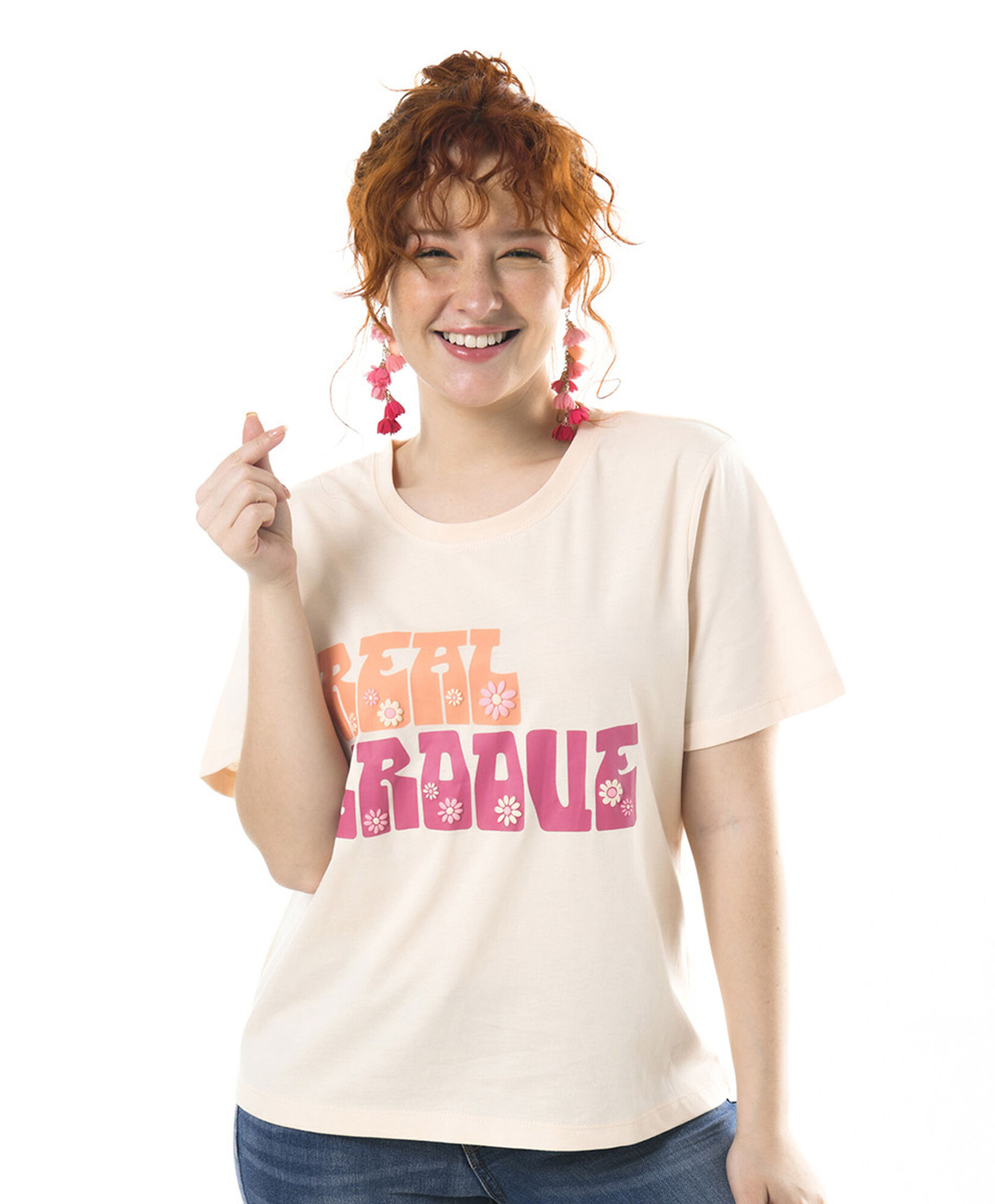 Polera mujer florcitas en texto Polera mujer florcitas en texto
