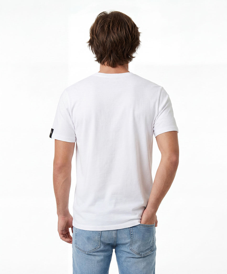 Polera hombre parche manga lisa
