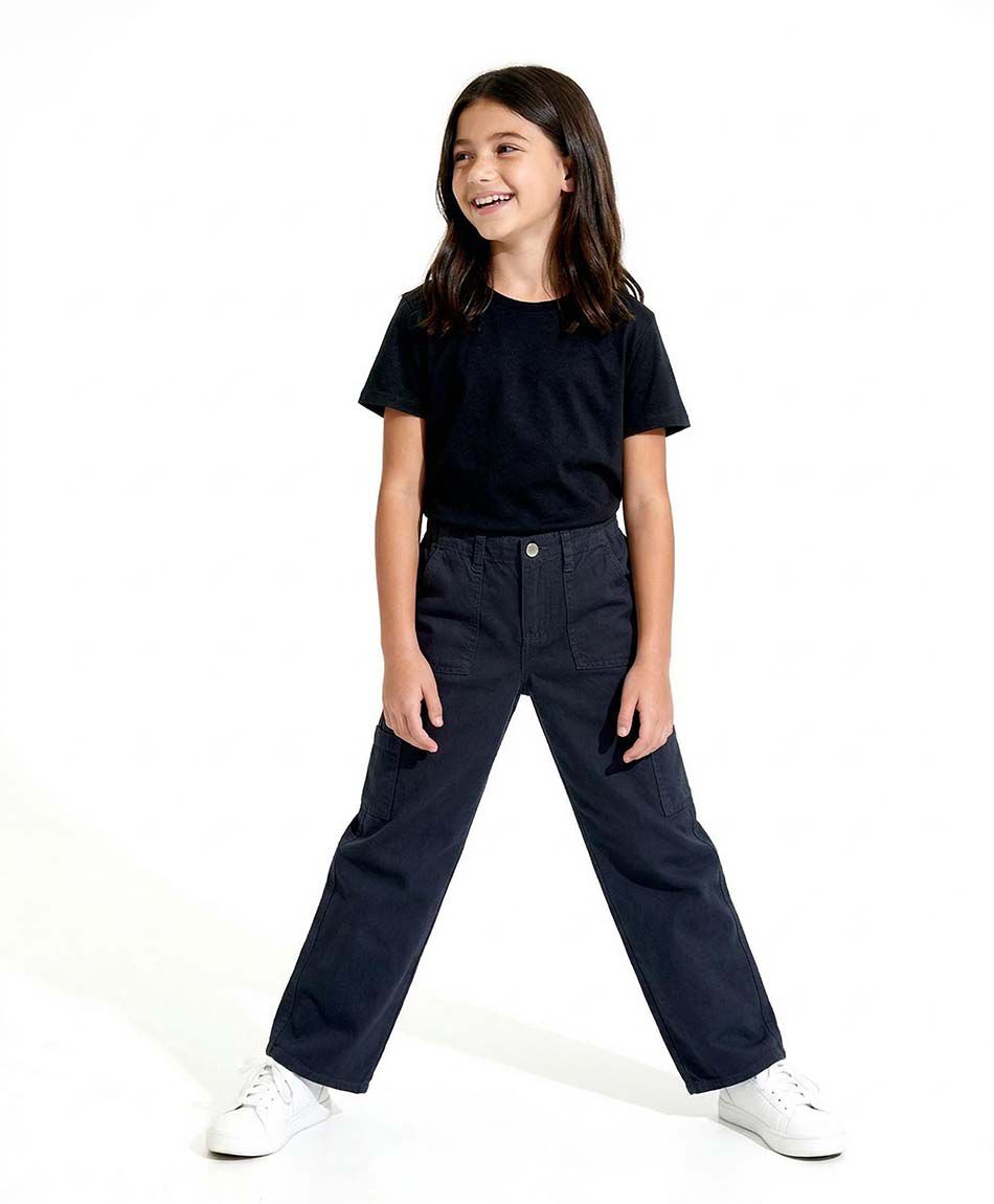 Pantal&oacute;n ni&ntilde;a estilo cargo ancho