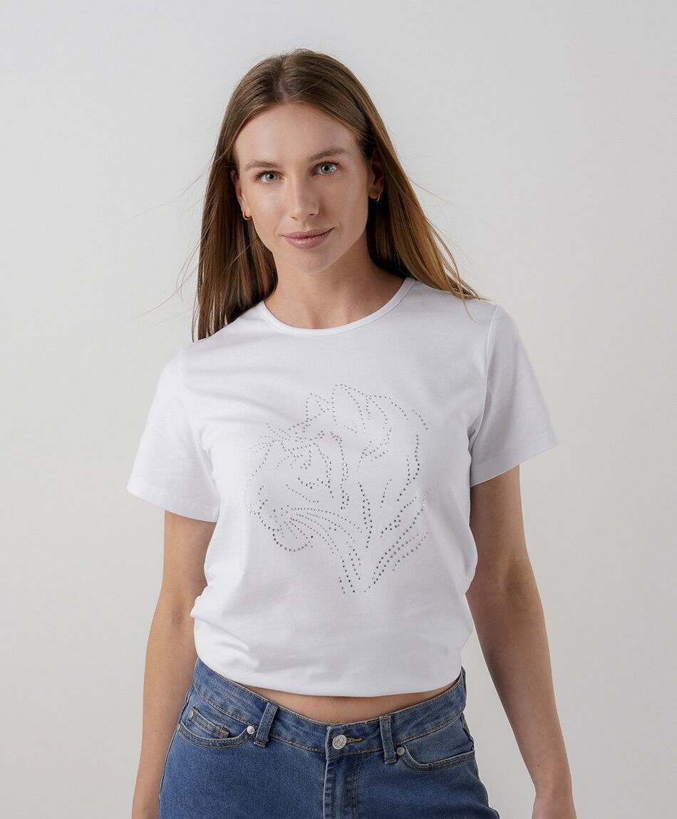 Polera mujer bordado tigre
