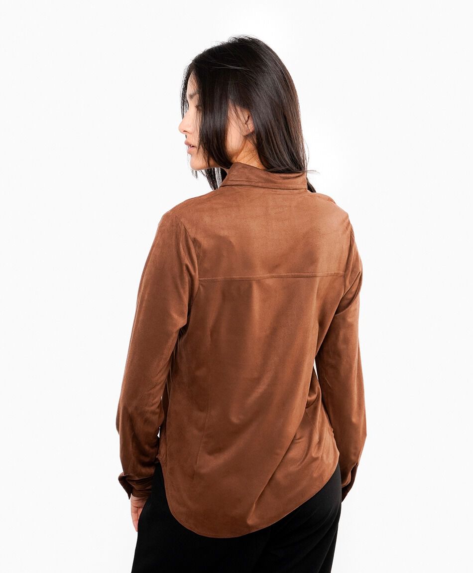 Blusa mujer suede caf&eacute;