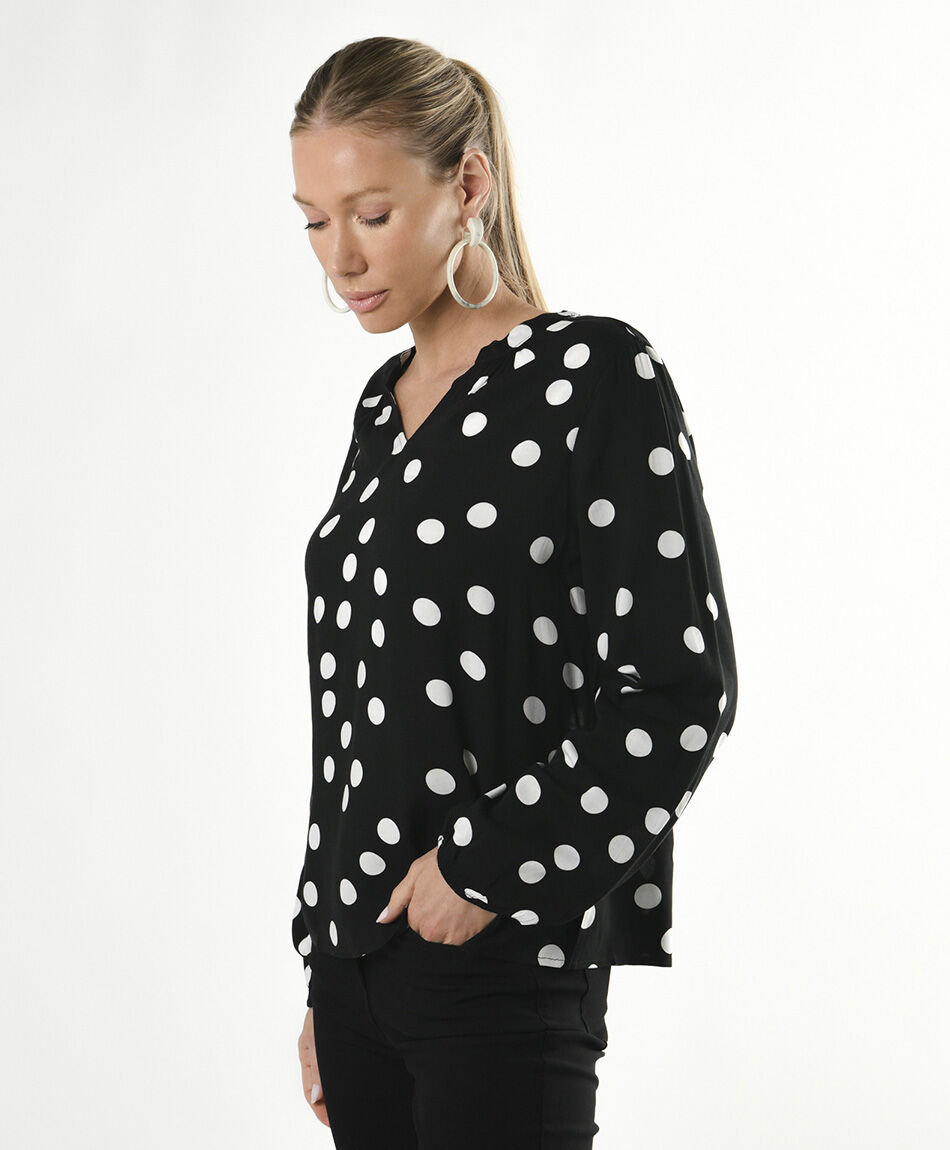 Blusa mujer puntos blancos