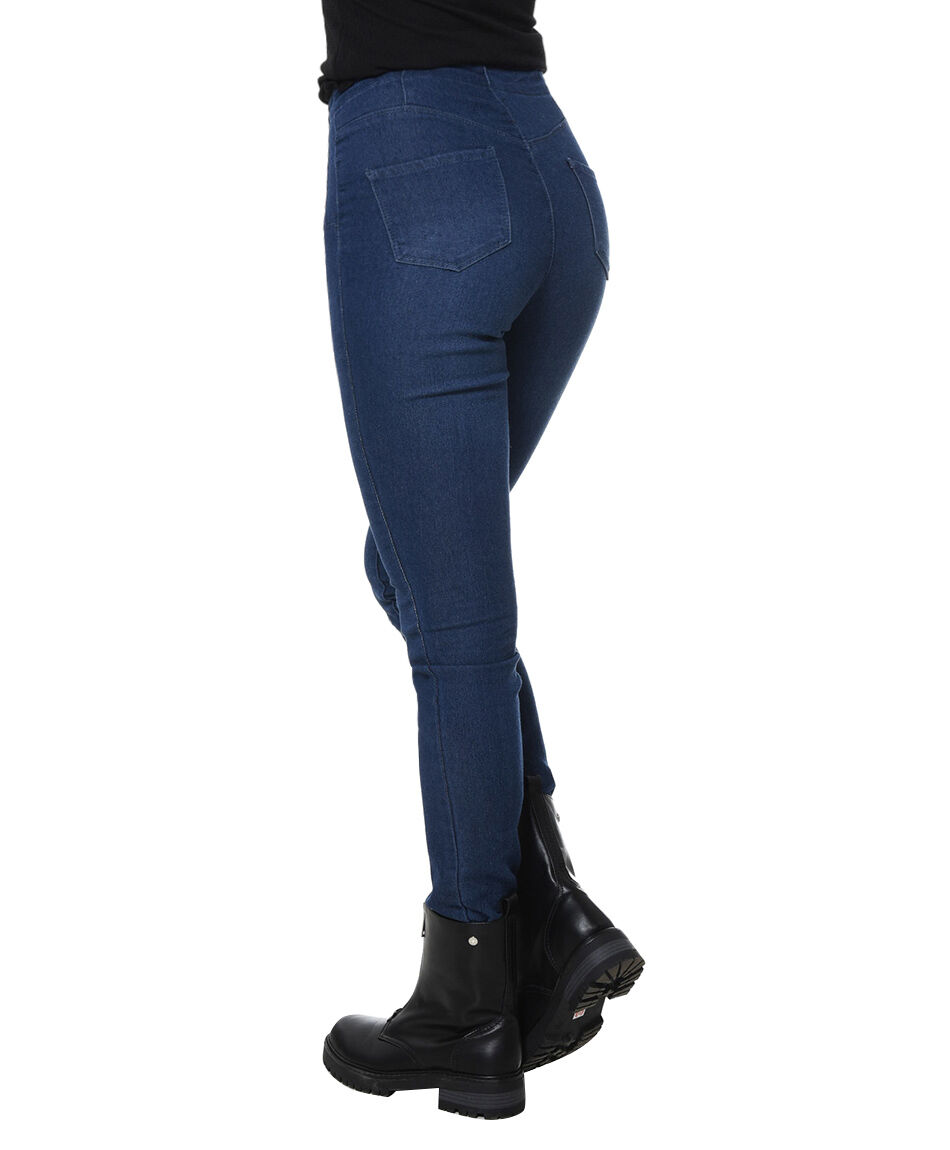 Jeans tiro alto botones