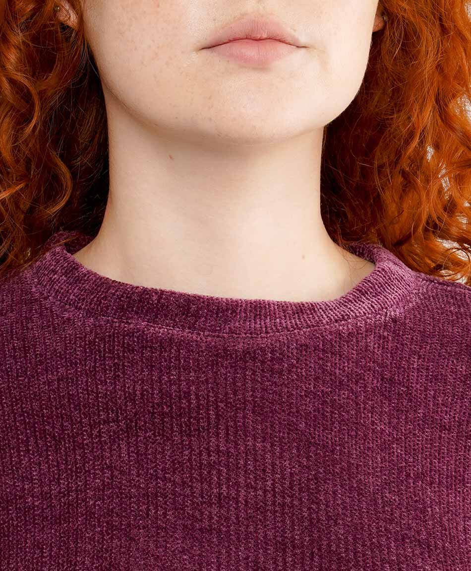 Sweater mujer chenille burdeo