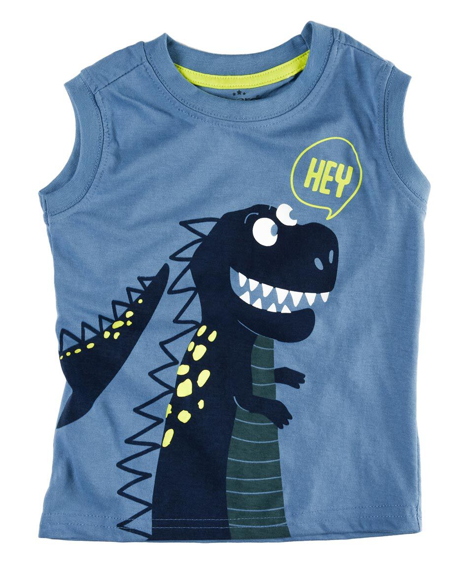 Polera sin mangas cuello redondo