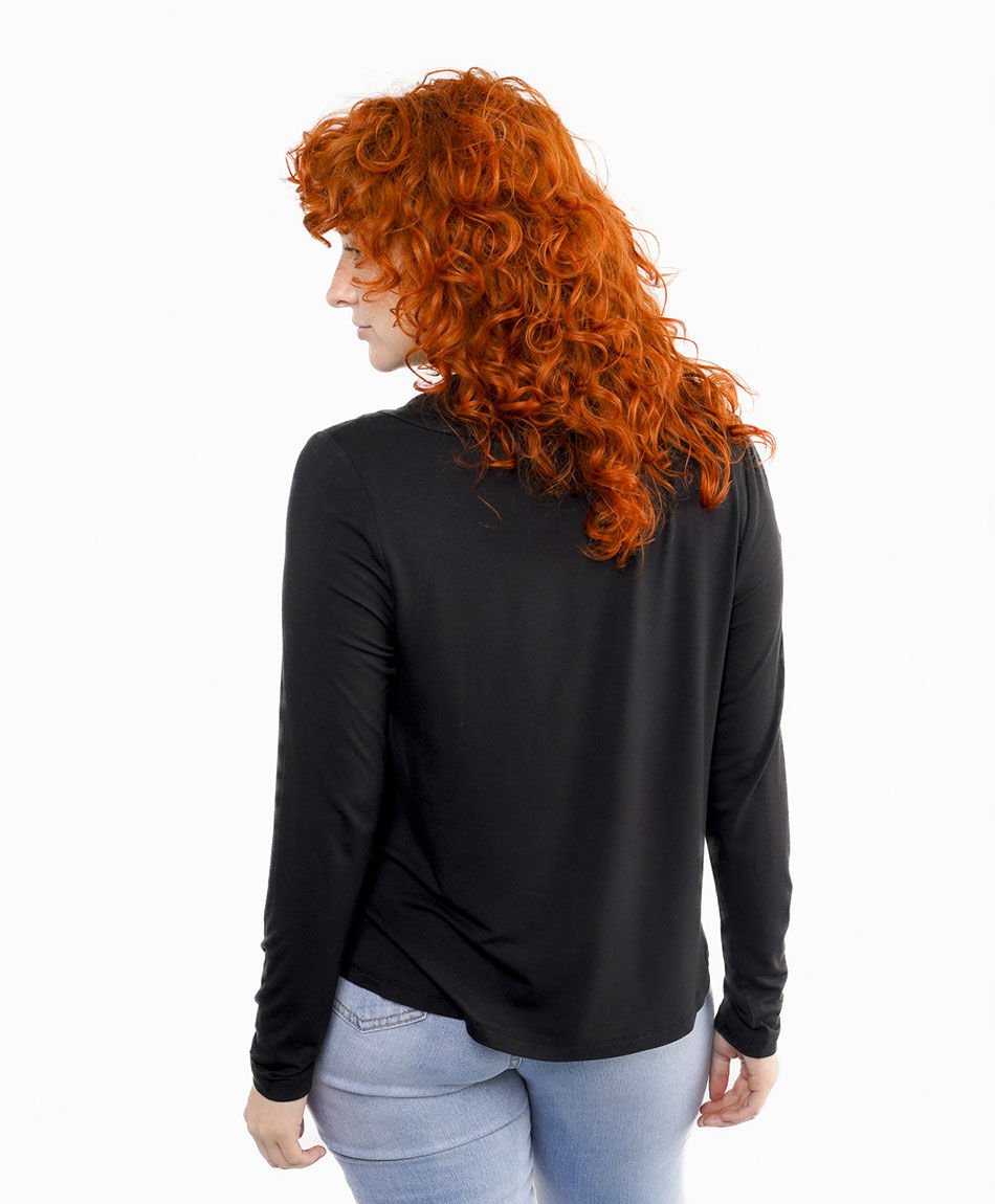 Polera mujer cuello ca&iacute;do black