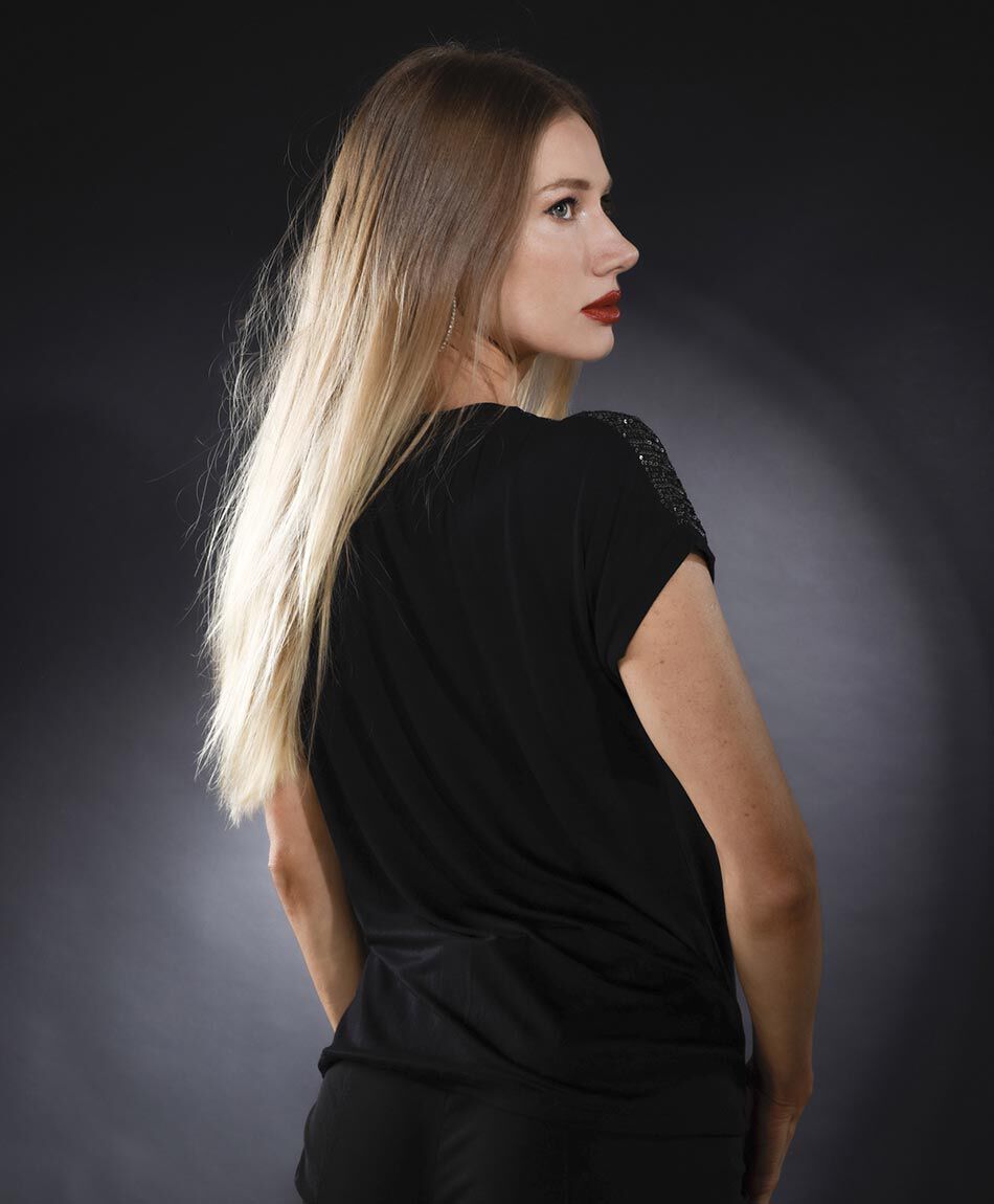 Polera oversize manga mini cuello redondo