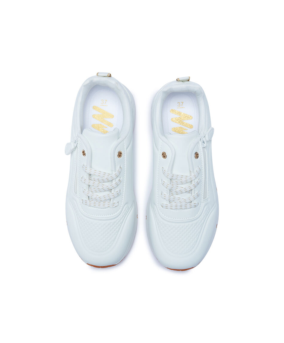 Zapatilla mujer cierre blanca