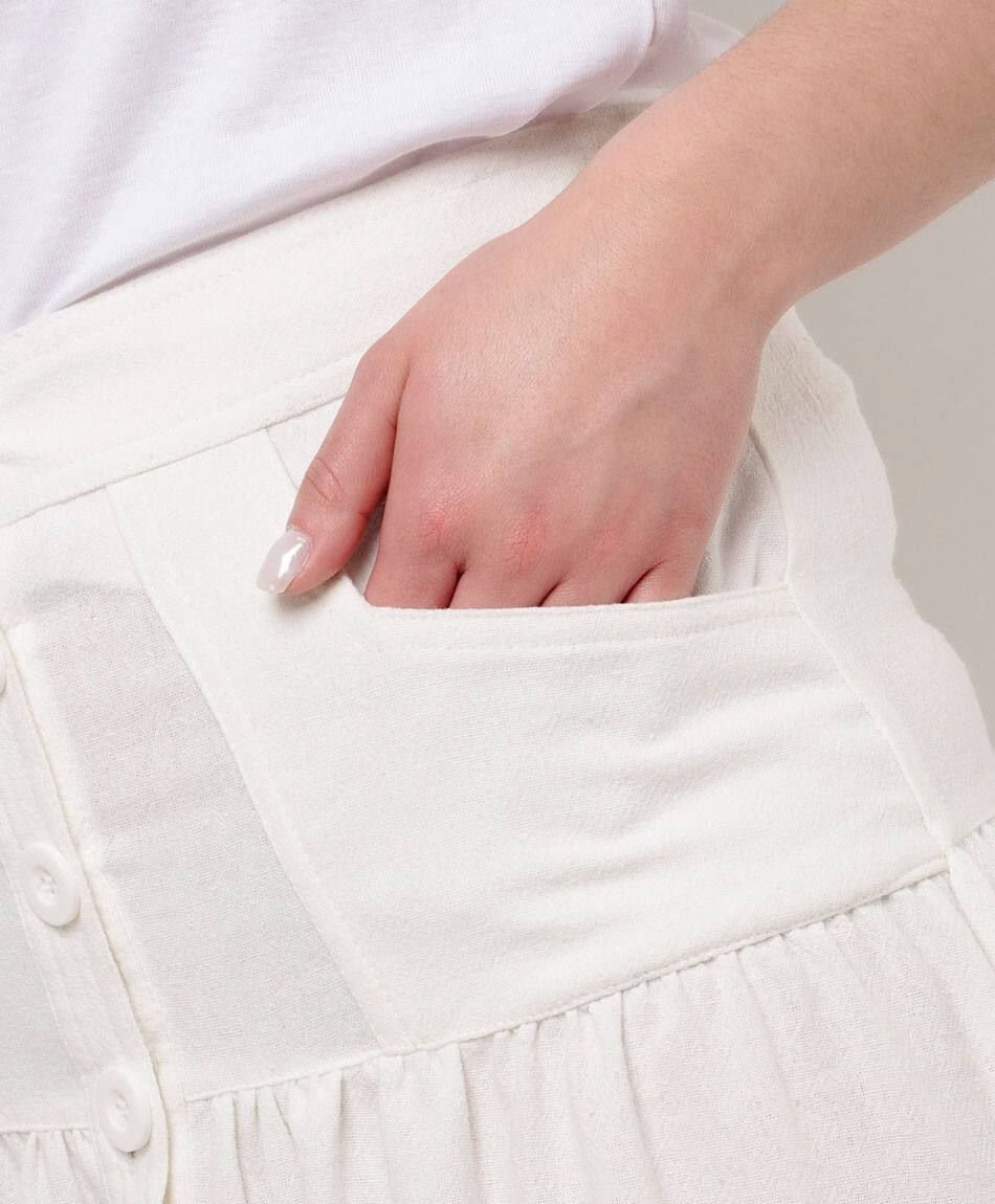 Falda mujer acampanada con botones