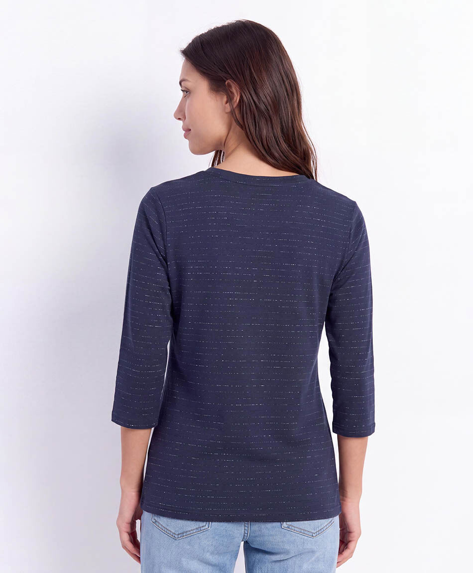 Polera mujer rayas lurex