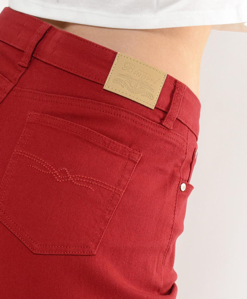 Jeans mujer liso rojo