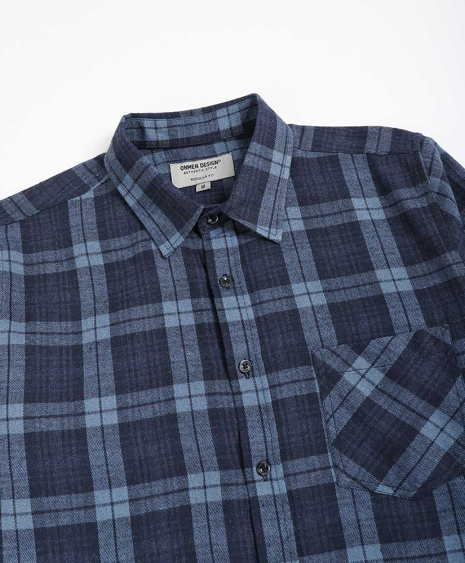 Camisa hombre franela azul