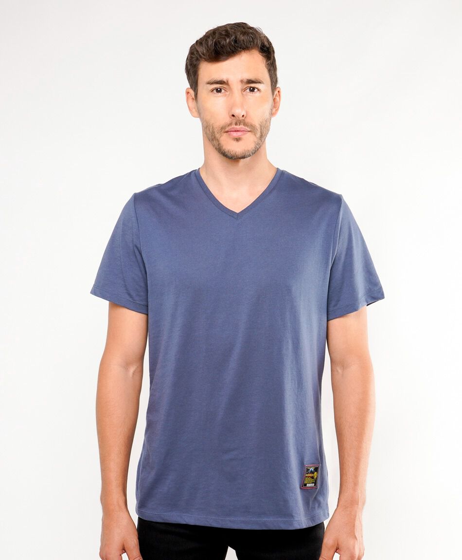 Polera hombre b&aacute;sica cuello v