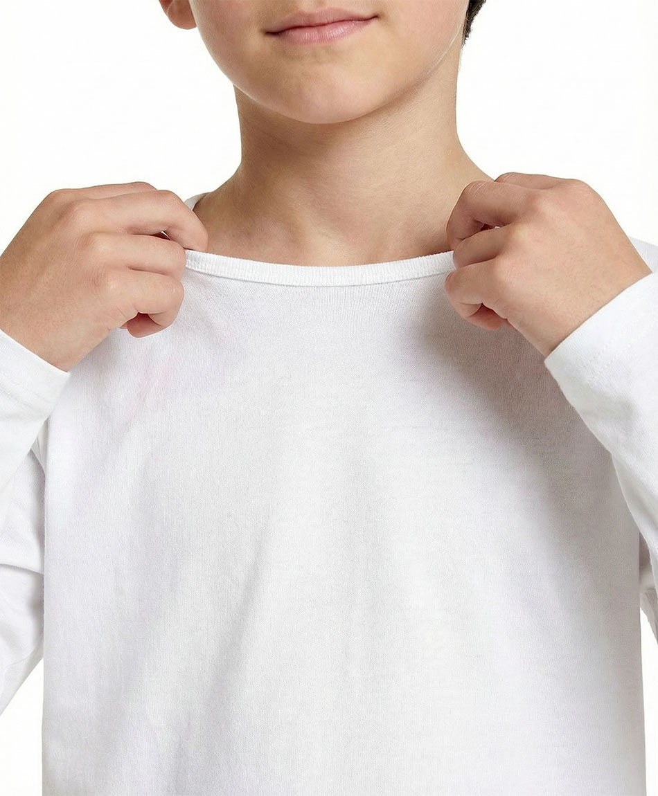 Camiseta escolar algod&oacute;n blanca