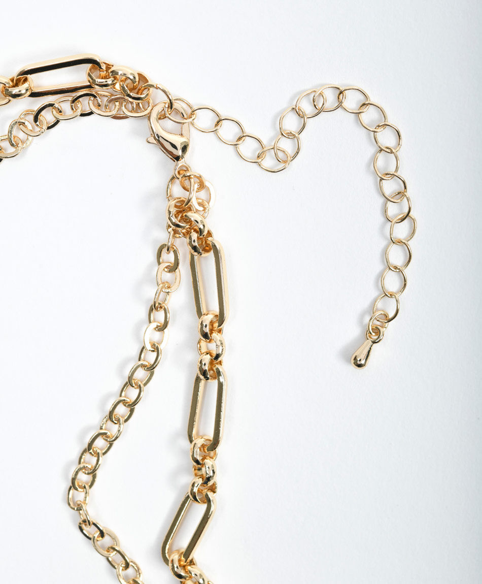 Collar mujer piedras doble 1 pieza