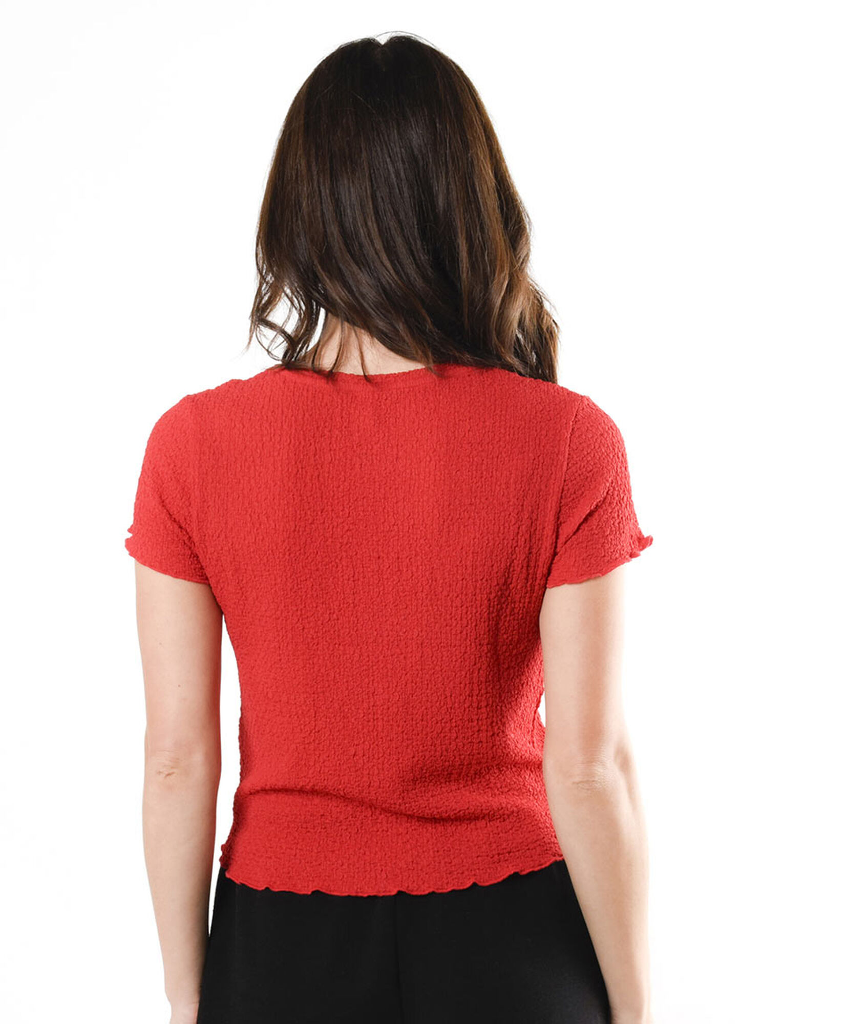 Polera mujer jacquard crop roja Polera mujer jacquard crop roja