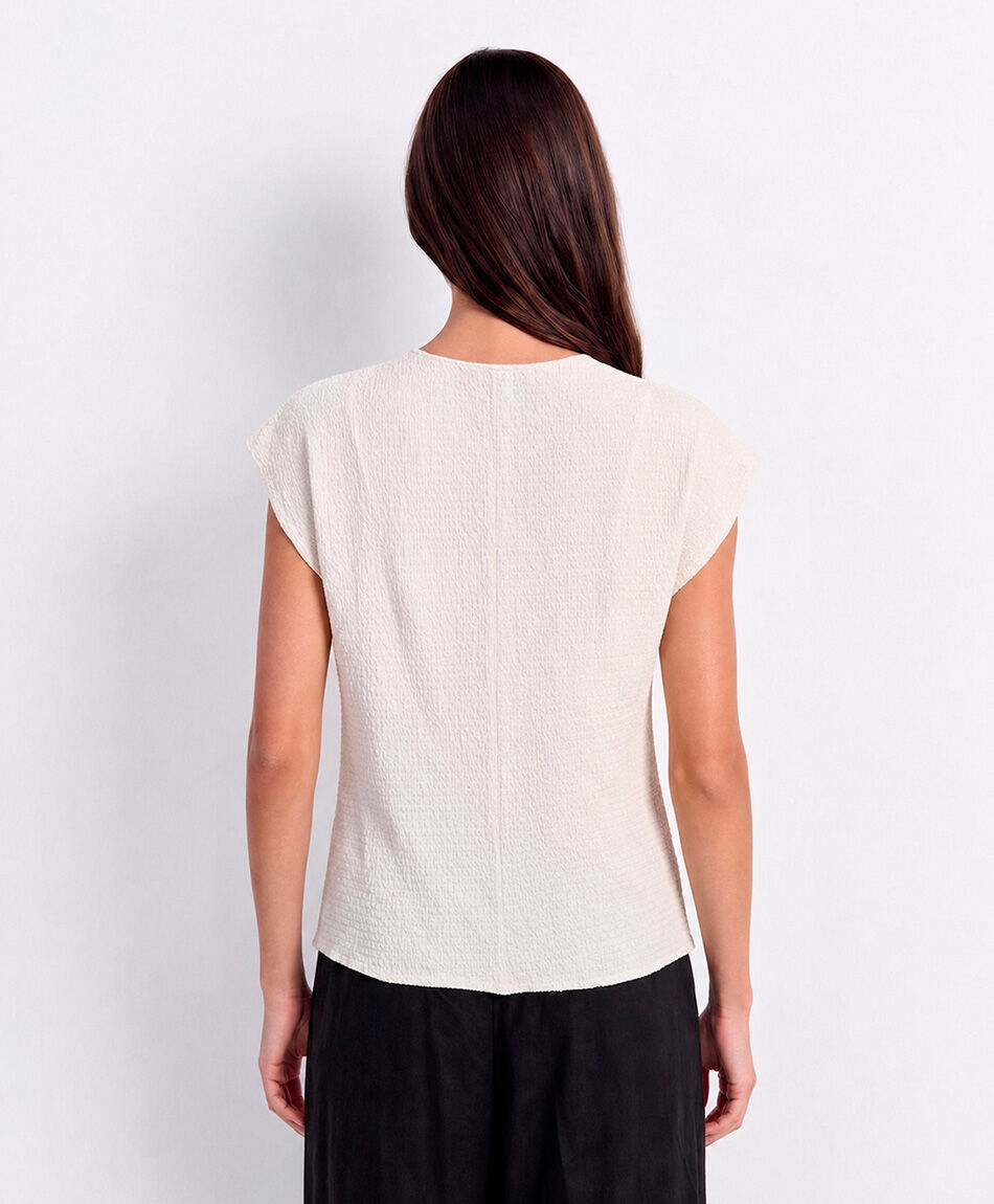Polera mujer mini cuello textura