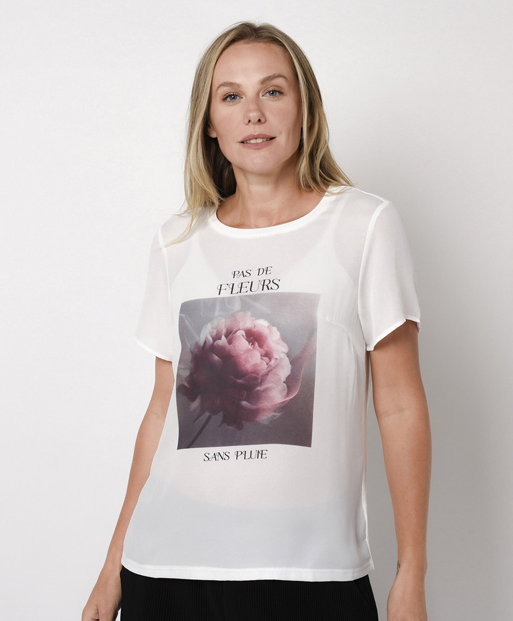 Polera mujer mix flor Polera mujer mix flor