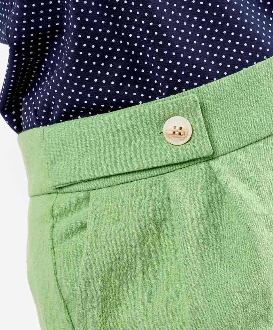 Short mujer pretina ancha botones