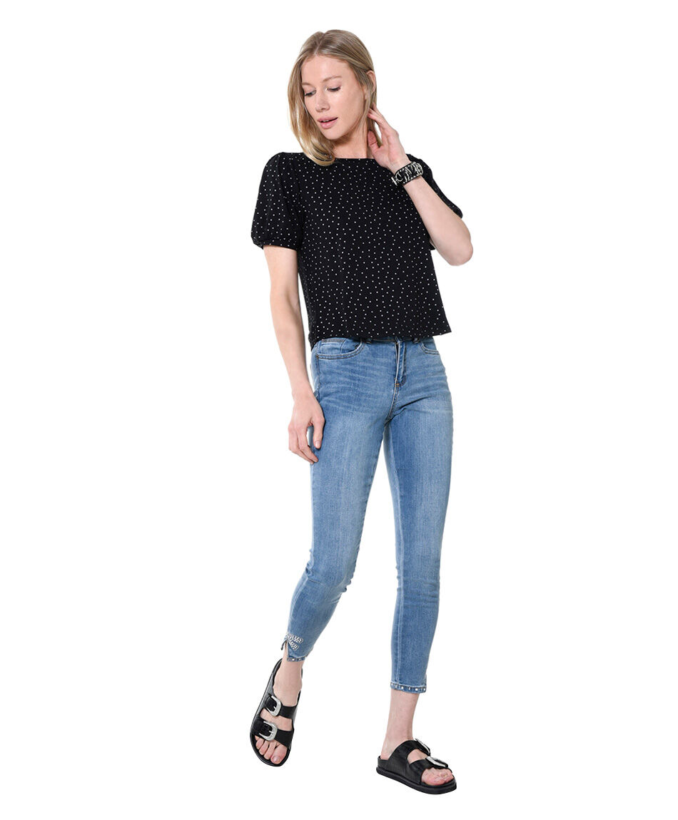 Jeans basta bordado