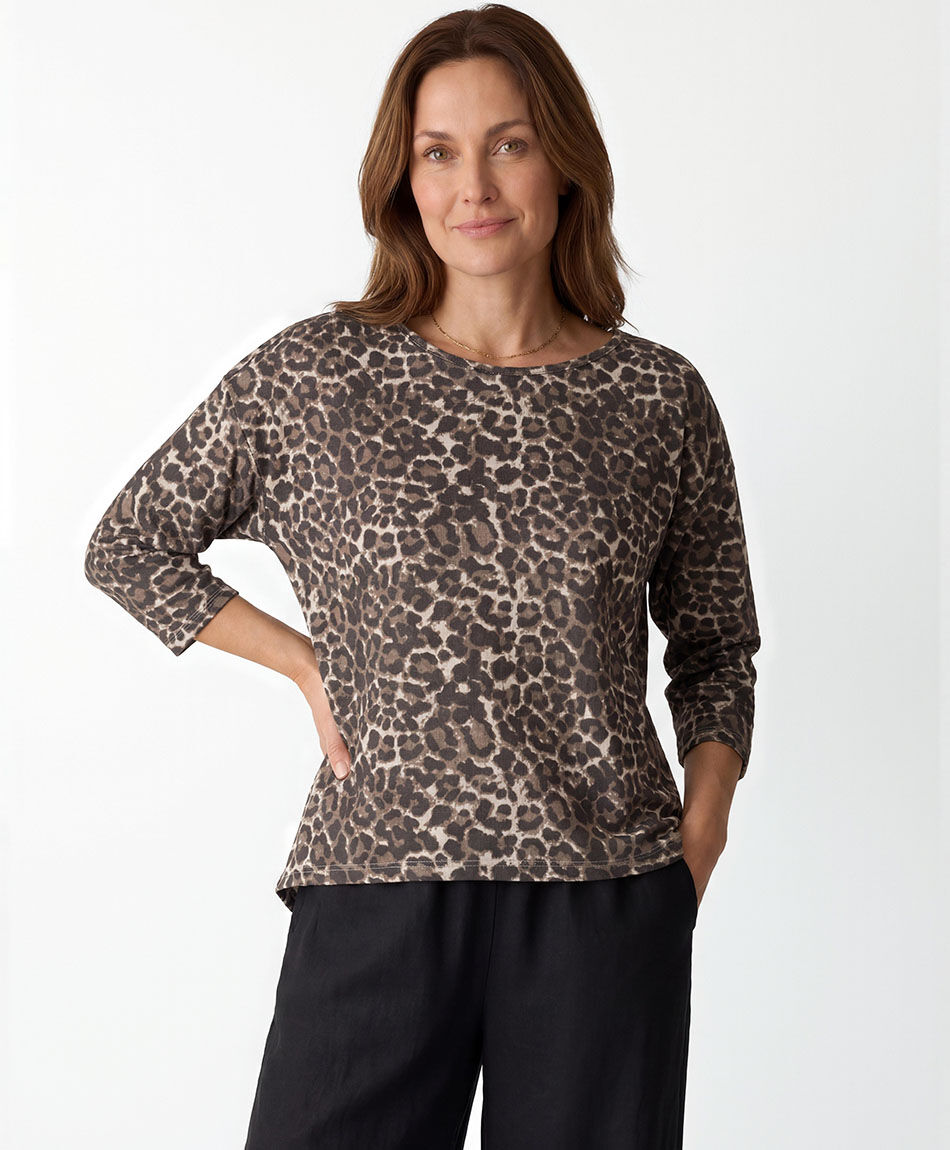Polera mujer animal print lanosa