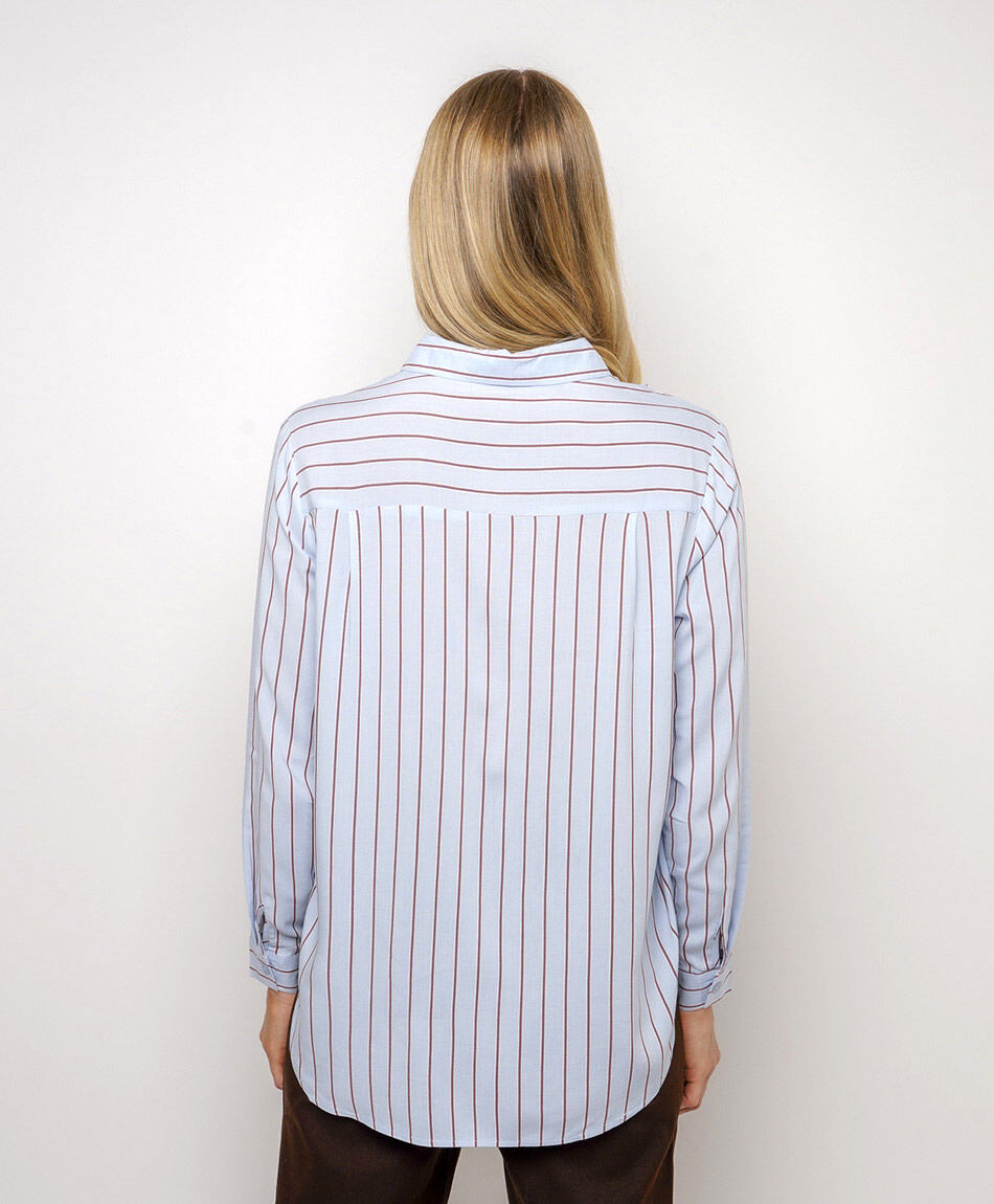 Blusa mujer l&iacute;neas caf&eacute;