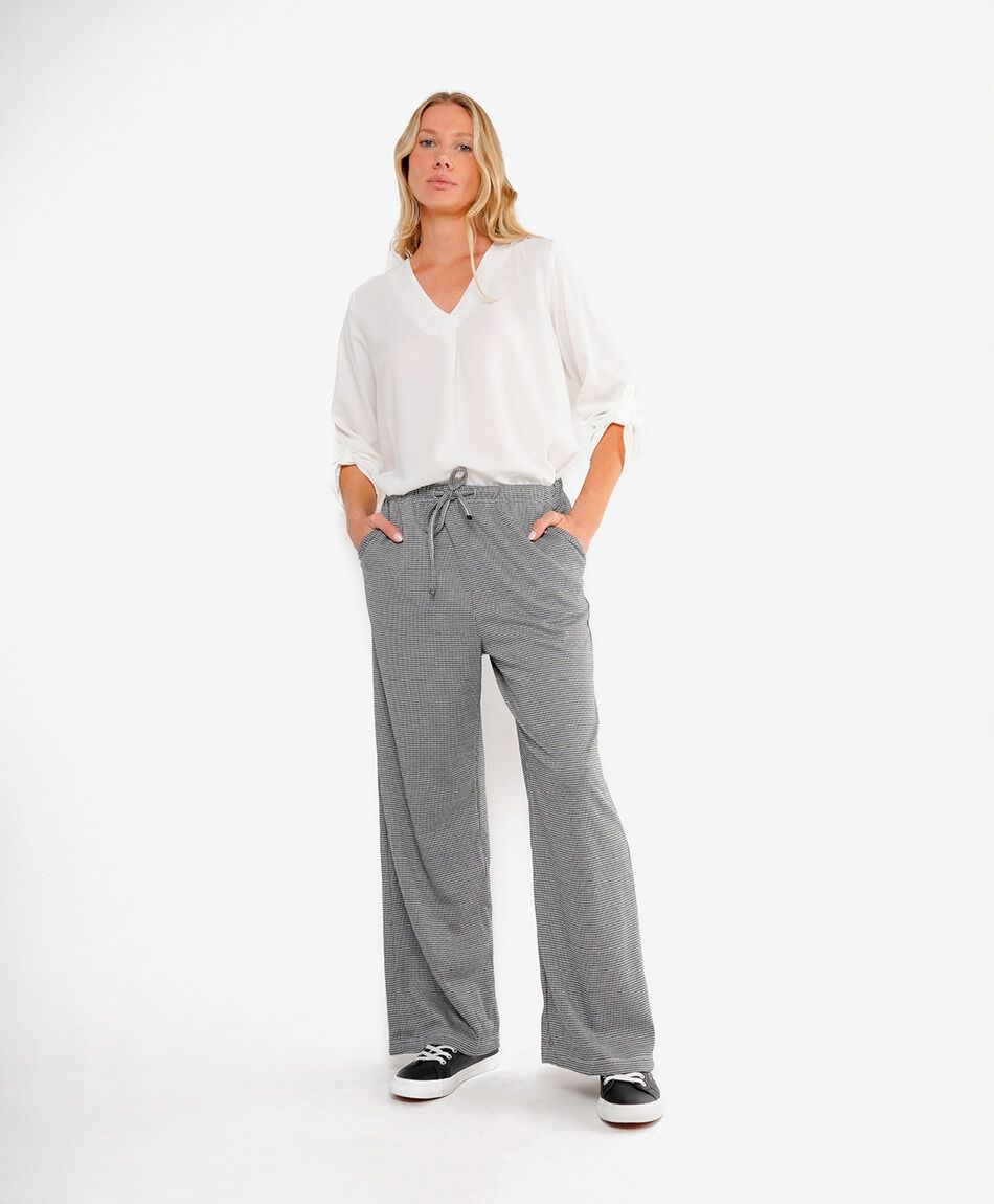 Pantal&oacute;n mujer pied de poule jogger