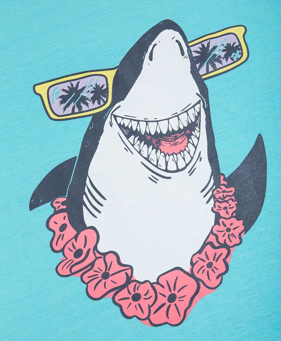 Polera ni&ntilde;o tibur&oacute;n sin mangas