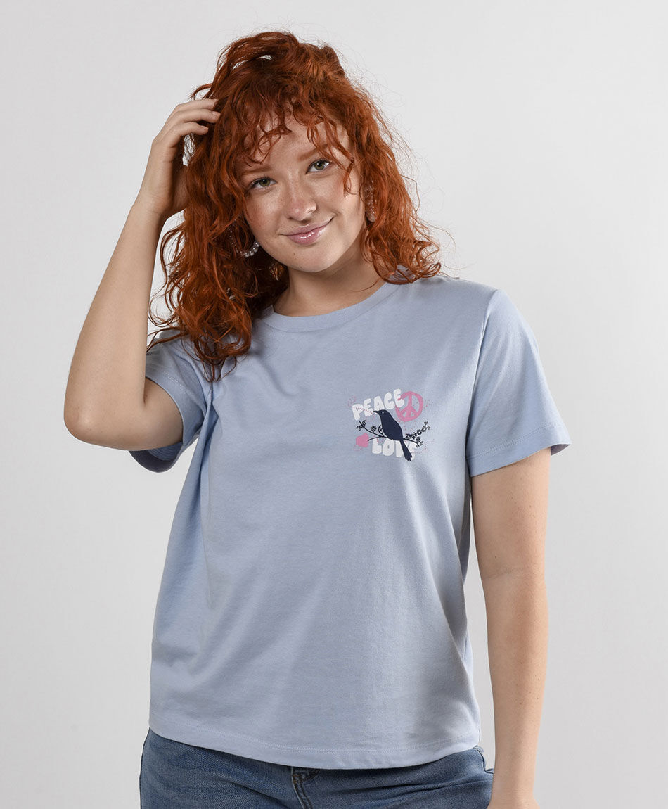Polera mujer estampado paz