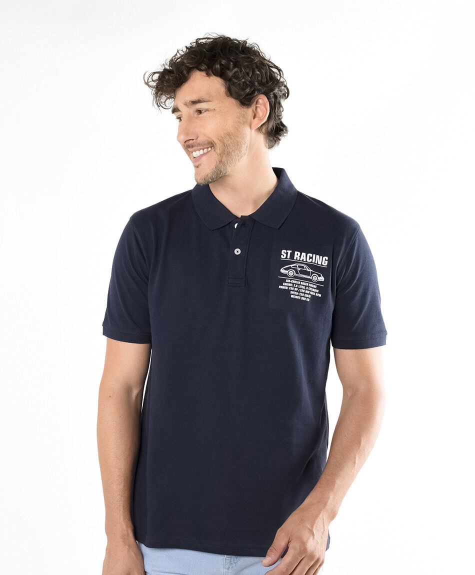 Polera hombre st racing cuello piqu&eacute;