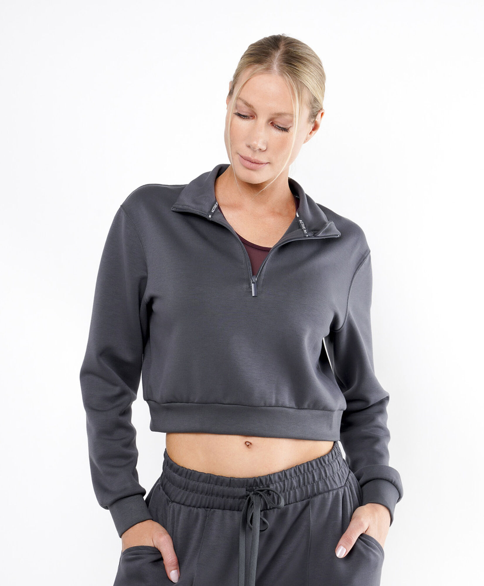 Polerón deportivo mujer modal crop Polerón deportivo mujer modal crop