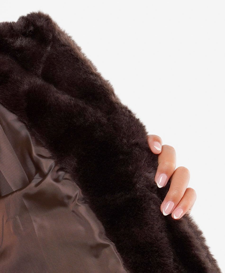 Chaqueta mujer abrigada caf&eacute;