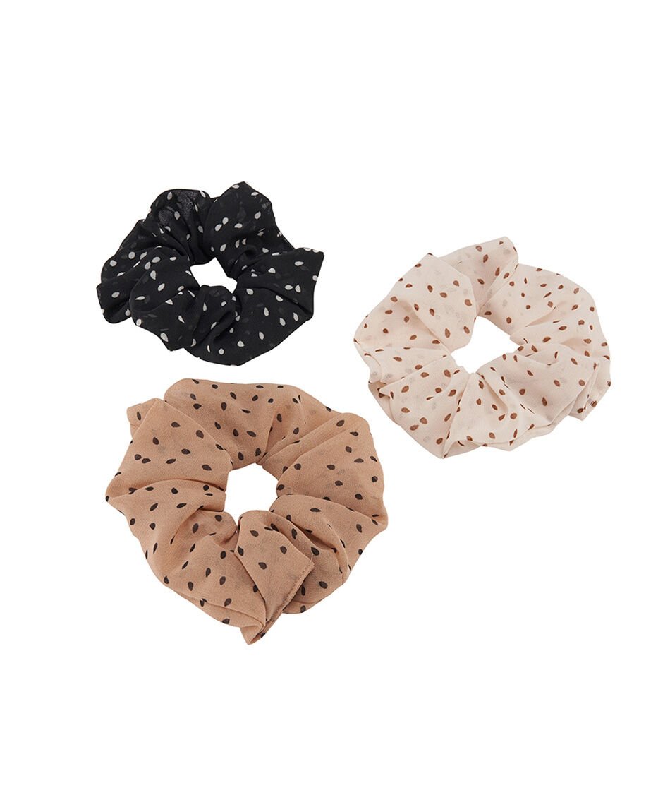 Set 3 scrunchies mujer puntos