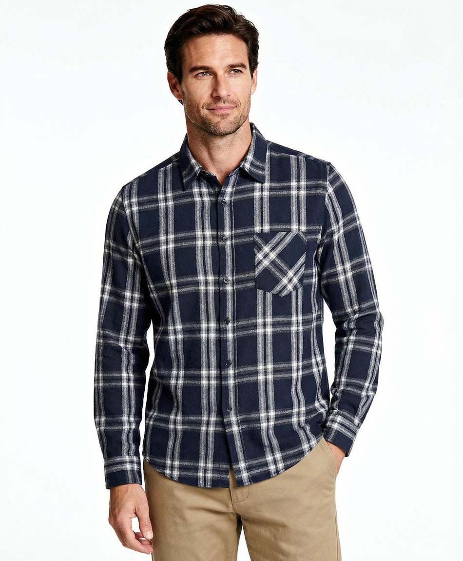 Camisa hombre franela navy