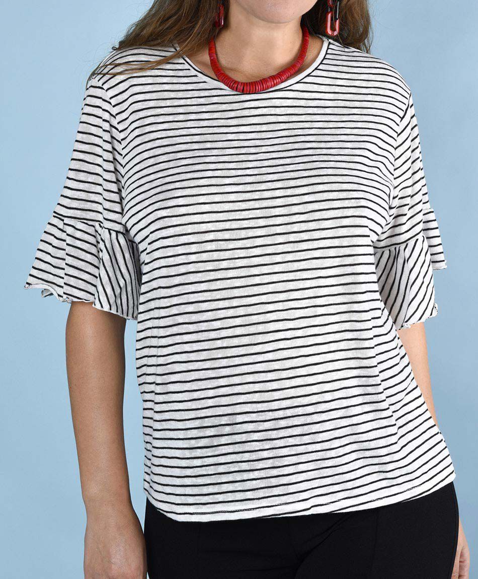 Polera manga corta cuello redondo