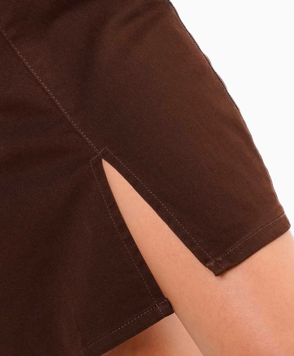 Mini falda mujer denim chocolate