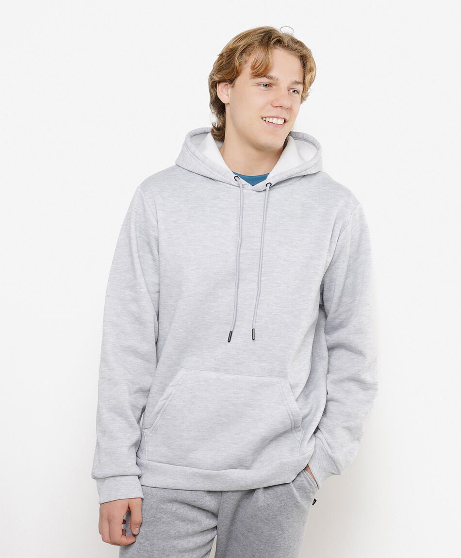 Poler&oacute;n deportivo hombre liso gris