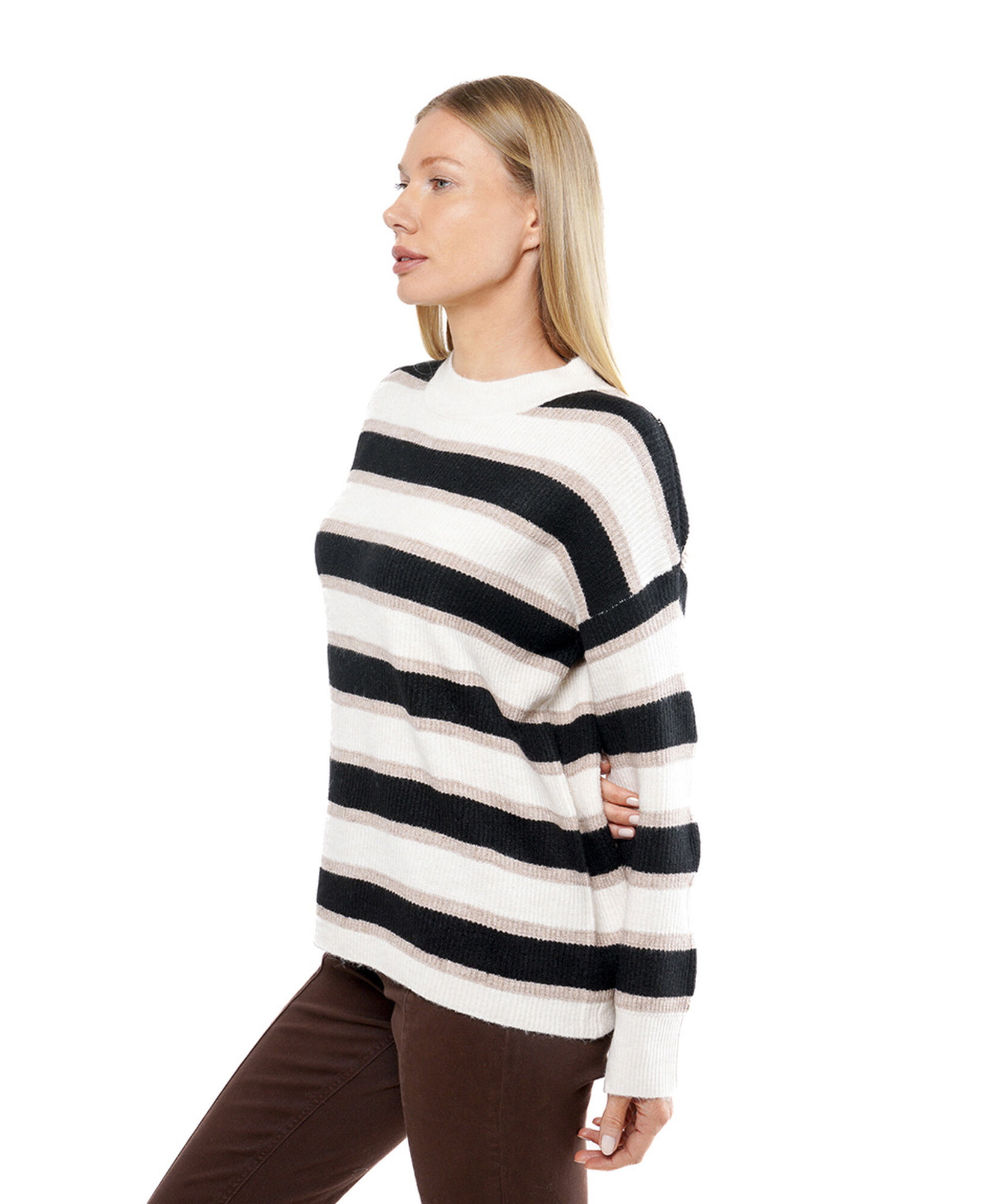 Sweater mujer rayas tricolor Sweater mujer rayas tricolor