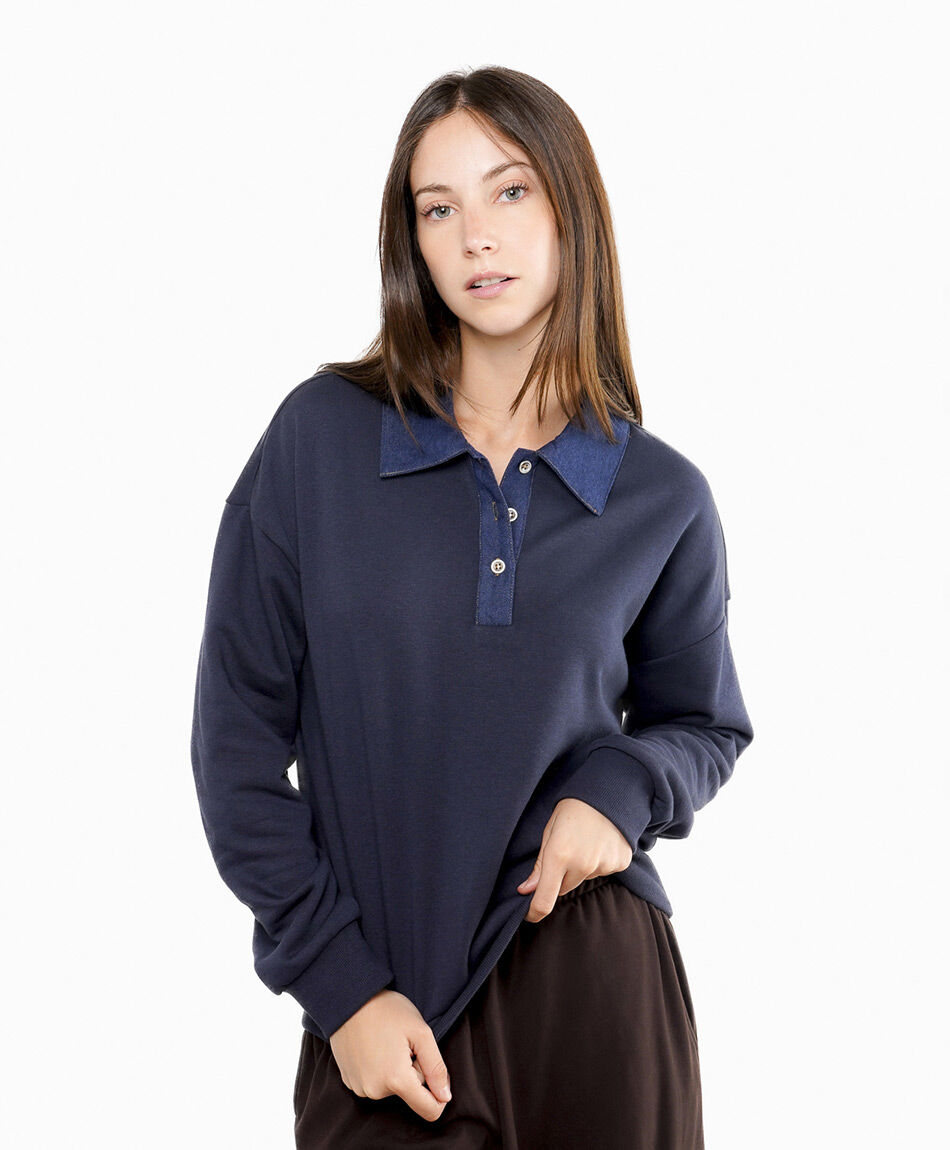 Poler&oacute;n mujer cuello polo