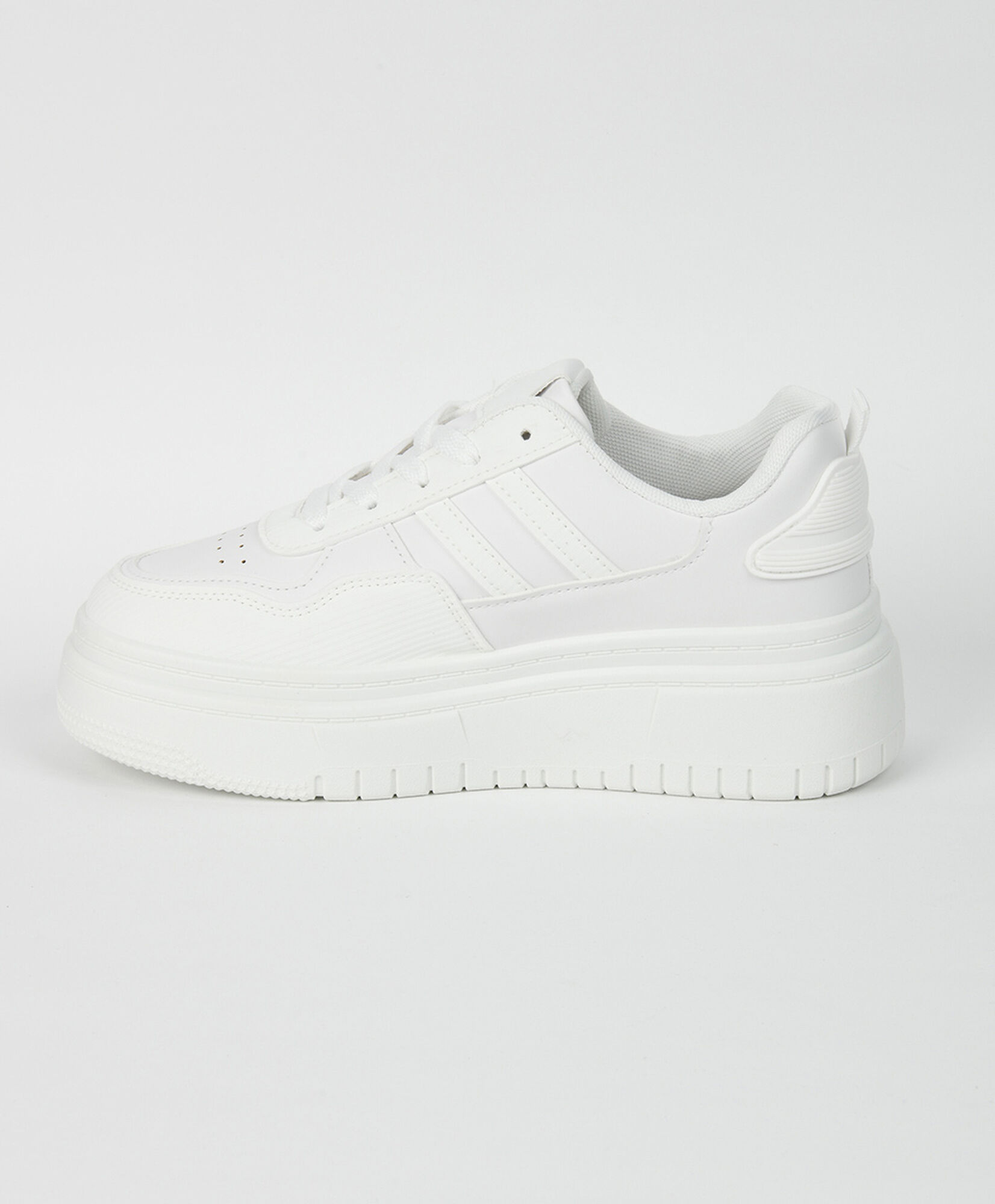 Zapatilla mujer plataforma blancas TRICOT