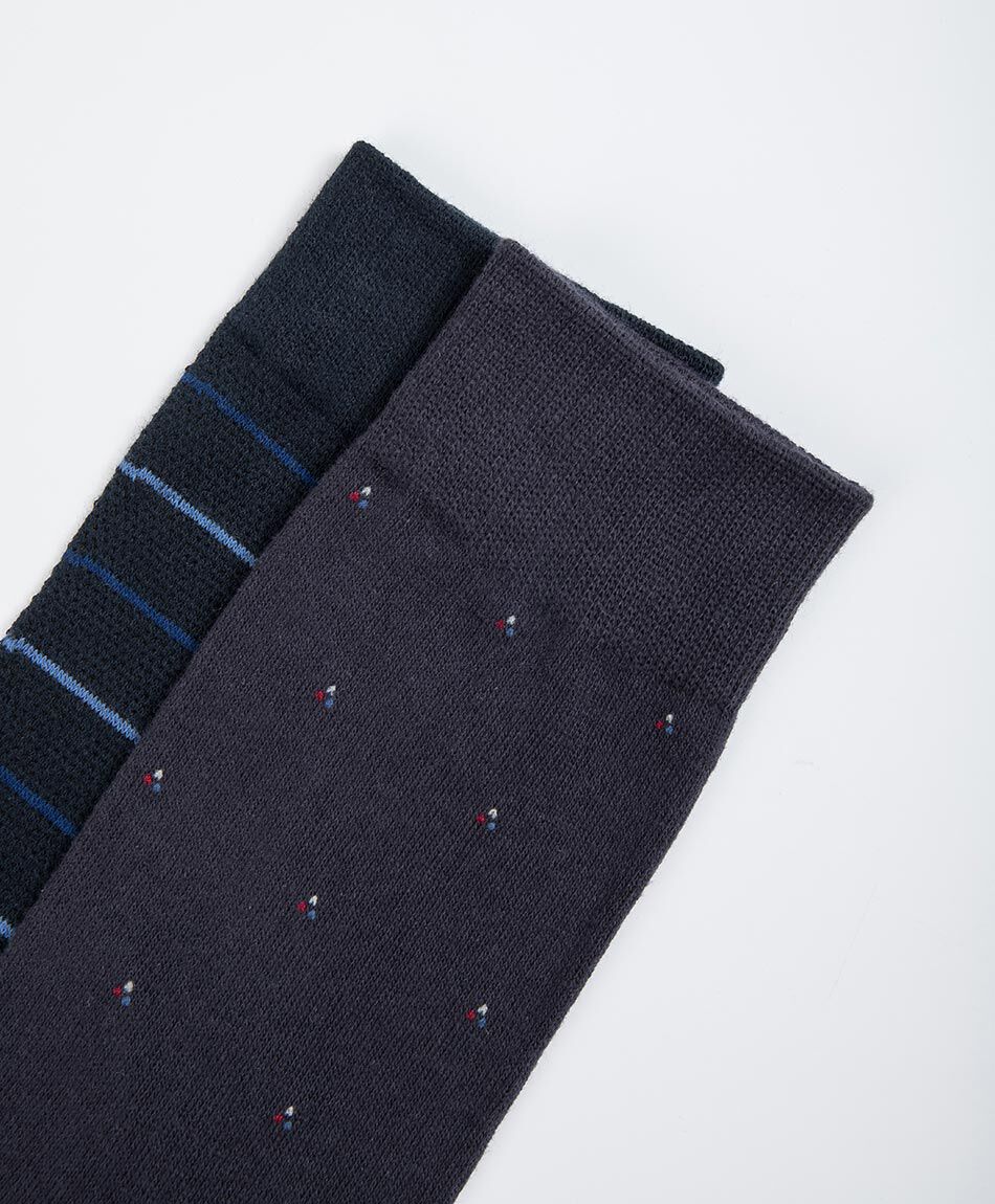 Pack 2 calcetines hombre lineas azul
