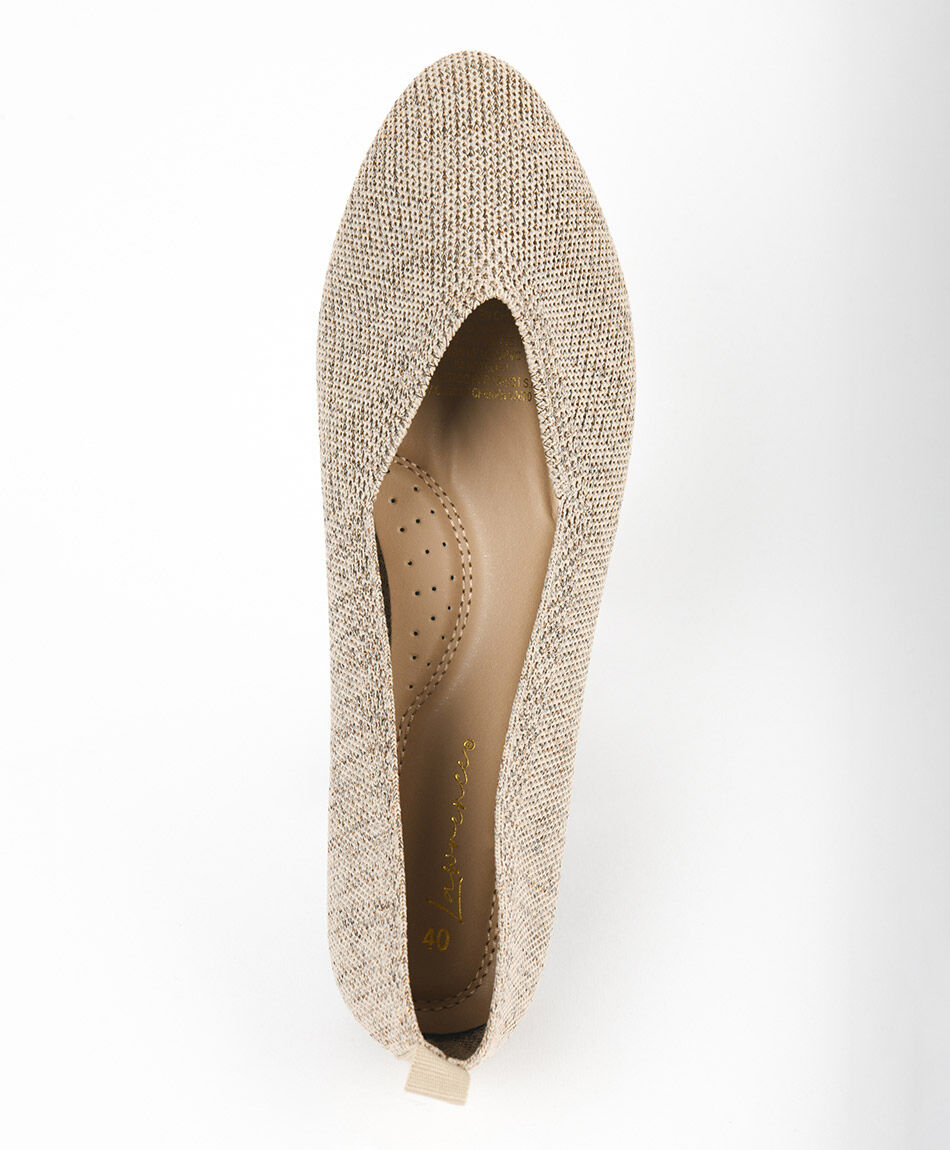 Ballerina mujer tejida brillos taco cuadrado