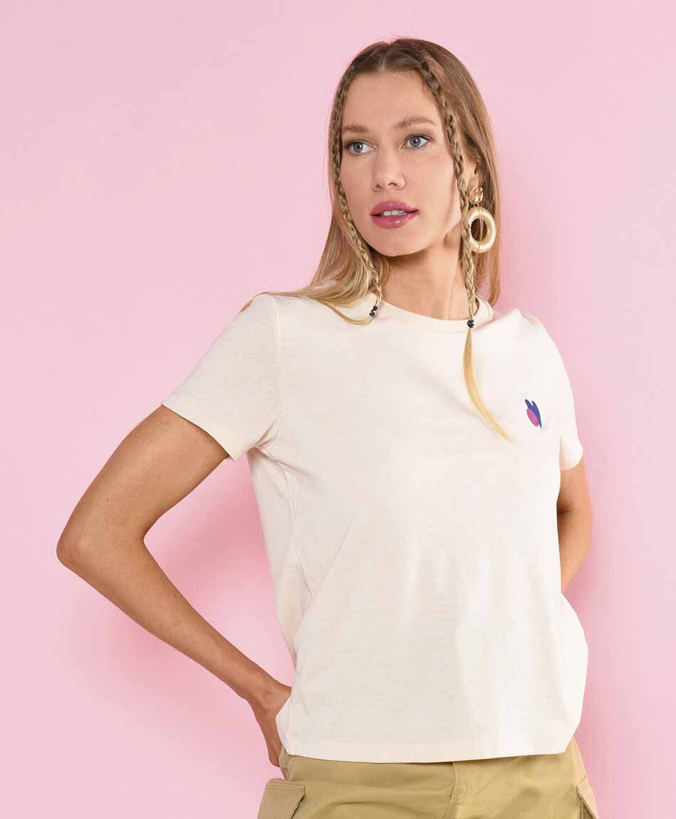 Polera manga corta cuello redondo